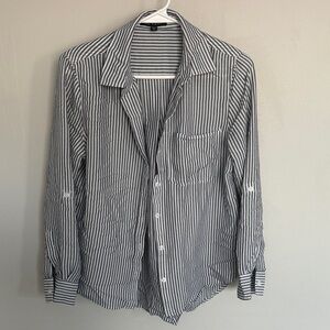Velvet Heart Black and White Striped Men's Shirt